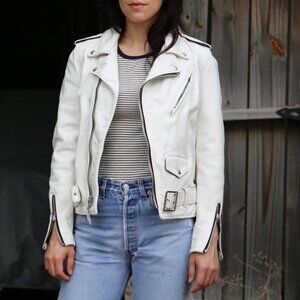 Perfecto Genuine White Leather Jacket- Worn Once!
